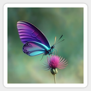 A pretty Butterfly sitting on a flower Sticker